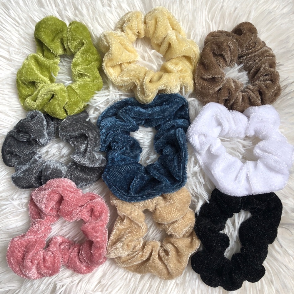 9 Velvet Scrunchies NEUTRAL Colors VSCO Hair Ties